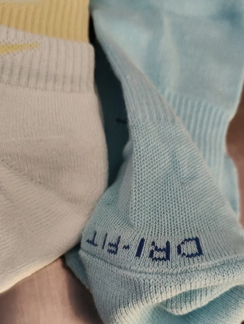 Nike Low-Cut Athletic Socks - Light Blue, Pale Yellow, Olive